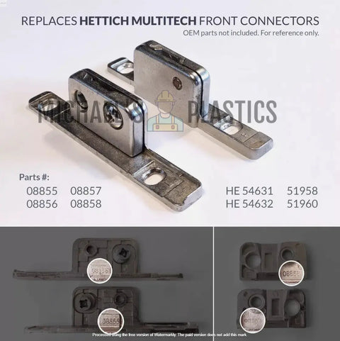 MultiTech Hettich Drawer Front Fix Brackets Replaces 08855 08856 08857 08858 Michael's Plastics