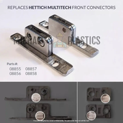 MultiTech Hettich Drawer Front Fix Brackets Replaces 08855 08856 08857 08858 Michael's Plastics